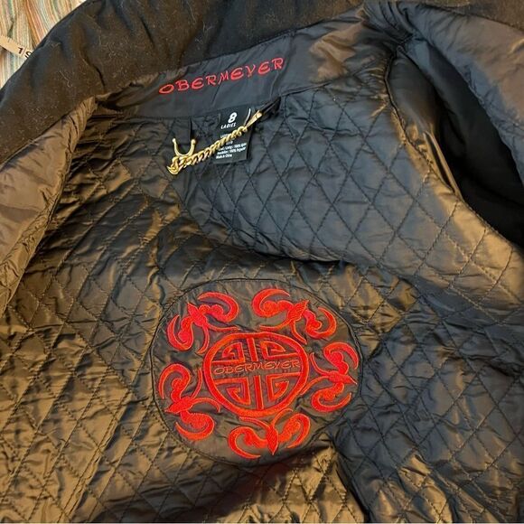 Vintage Obermeyer Limited Edition Red Dragon Red and Black Puffer Jacket - Picture 11 of 13